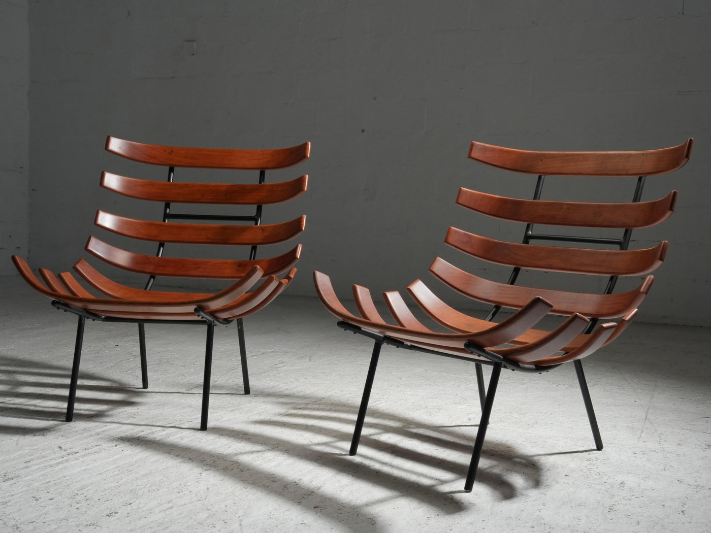 Set of Two Costela Lounge Chairs by M. Eisler and C. Hauner, Brazil, 1950's