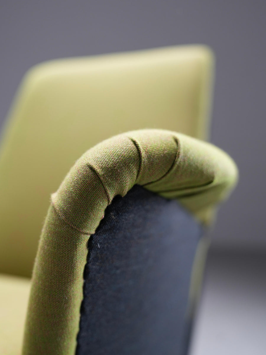 Two Lounge Chairs by Isa Bergamo in Fabric and Brass, Italy, 1950's