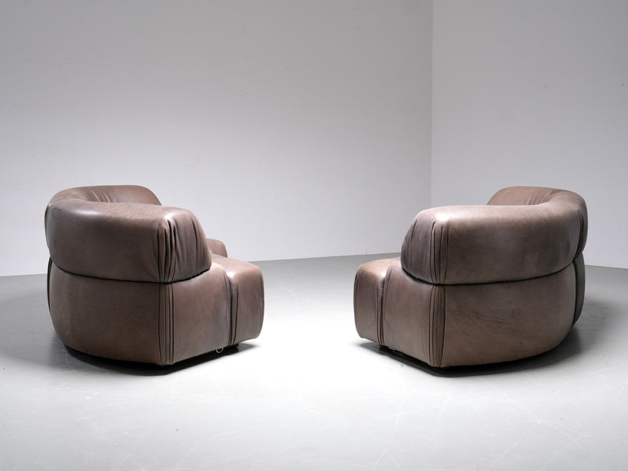 De Sede 'Cosmos' DS28 modular sofa in grey / brown Leather, Switzerland, 1970's