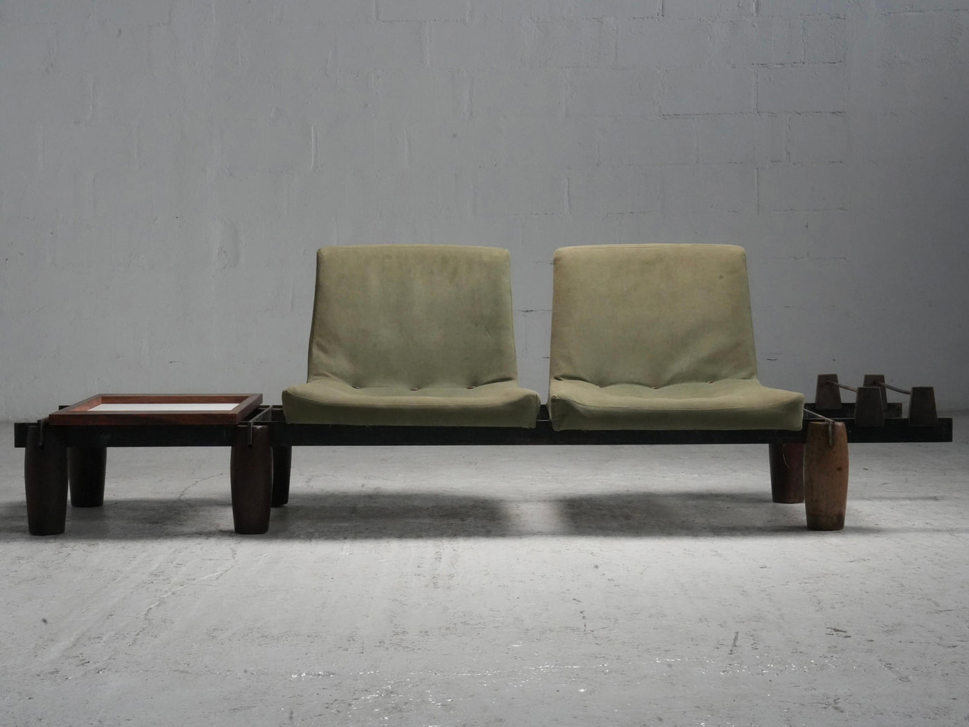 Modular Sofa by Jorge Zalszupin in Hardwood, Steel and Fabric, Brazil, 1960's