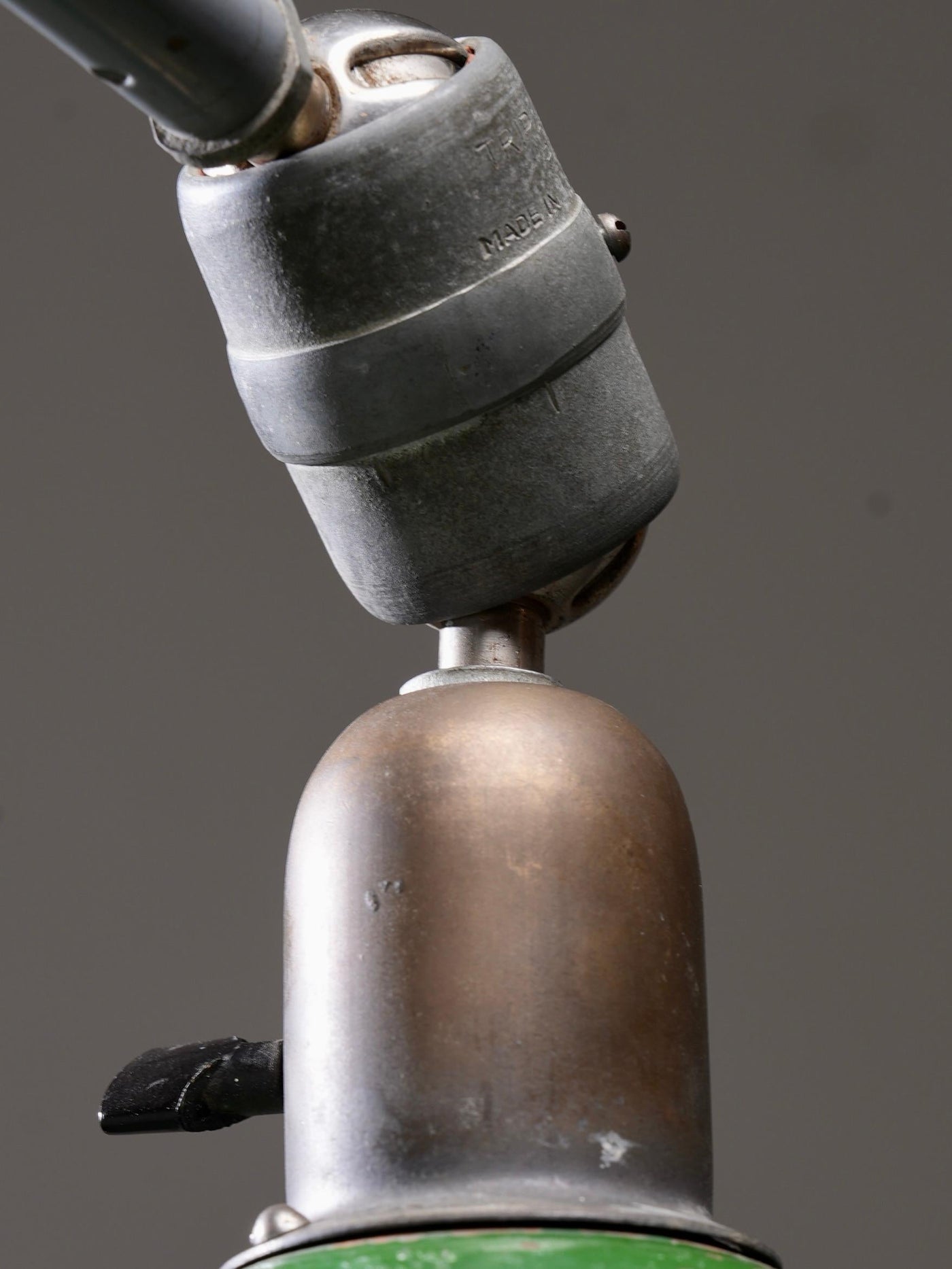 Old Version Johan Petterson Triplex Lamp with Green Shade, Sweden, 1930's