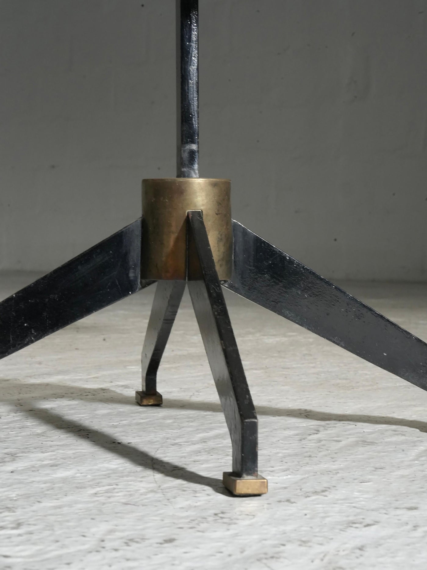 Set of Two Side Tables in Marble, Metal and Brass, Brazil, 1950's