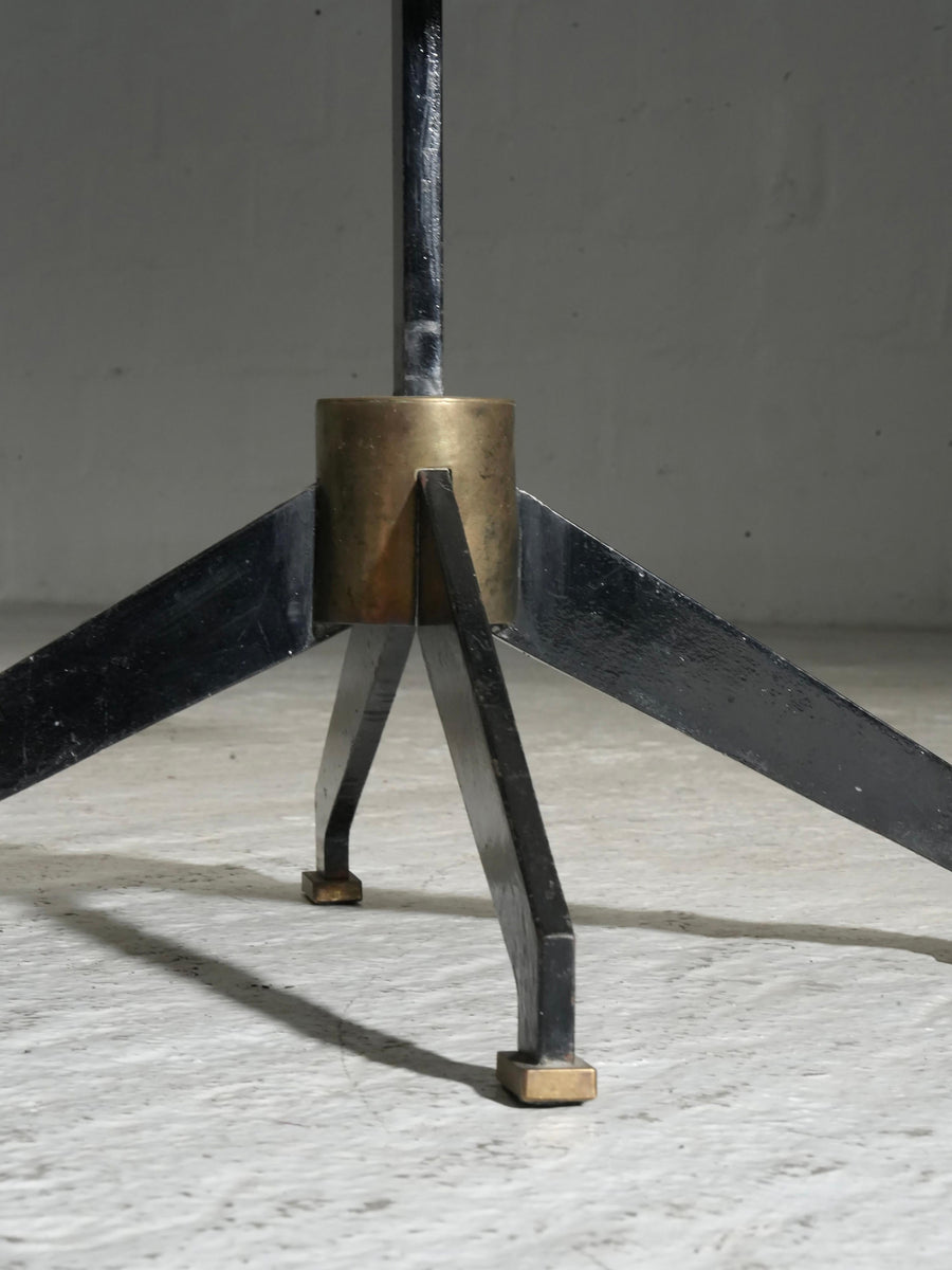 Set of Two Side Tables in Marble, Metal and Brass, Brazil, 1950's