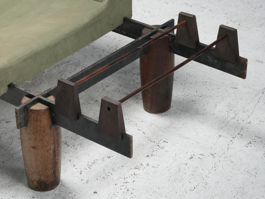 Modular Sofa by Jorge Zalszupin in Hardwood, Steel and Fabric, Brazil, 1960's