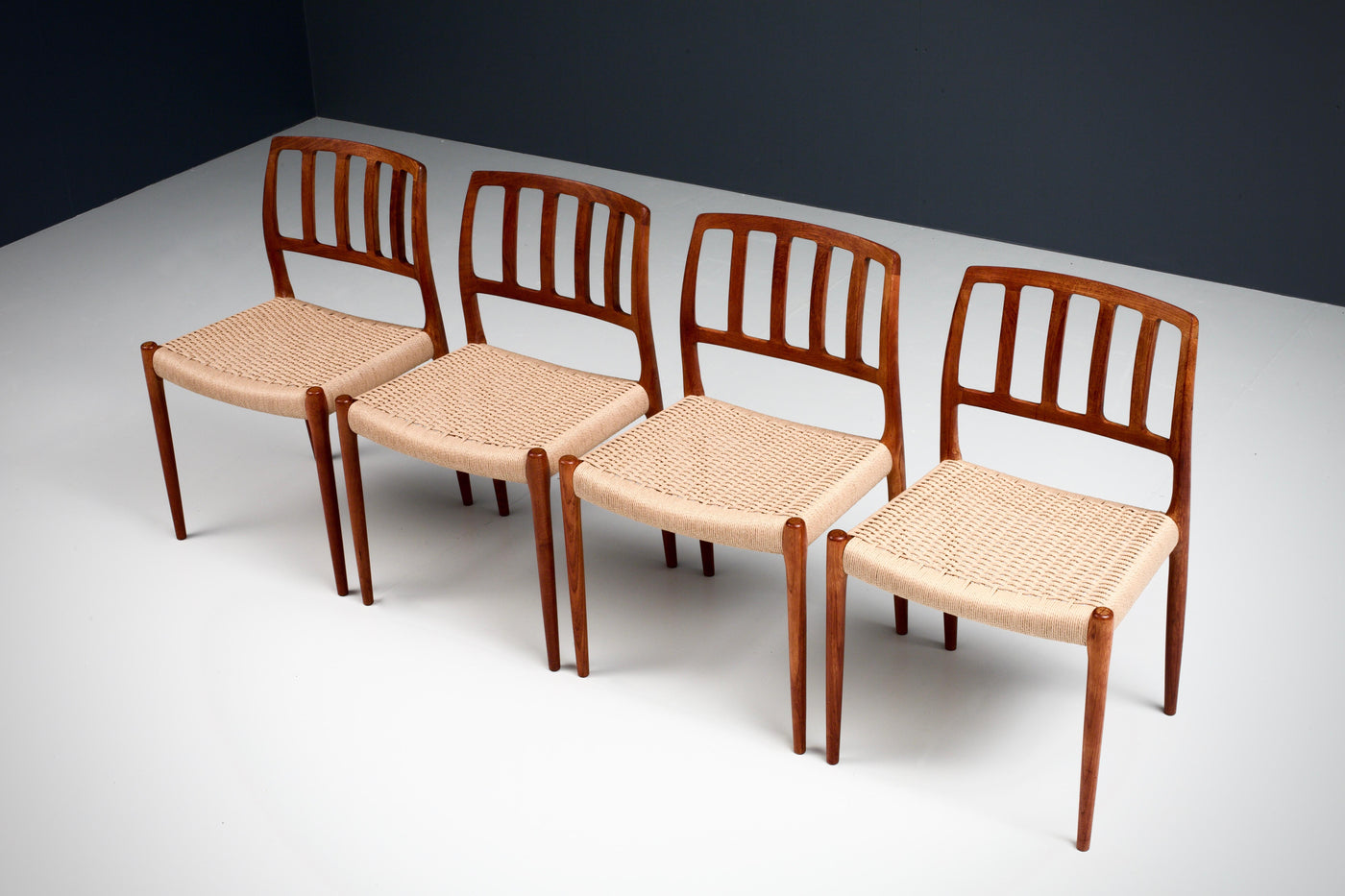 Set of 4 Newly Upholstered Dining Chairs by Niels Otto Møller, Denmark, 1960s