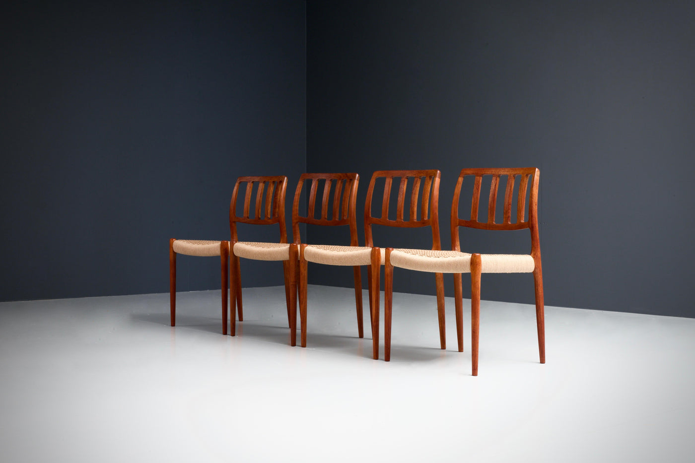 Set of 4 Newly Upholstered Dining Chairs by Niels Otto Møller, Denmark, 1960s