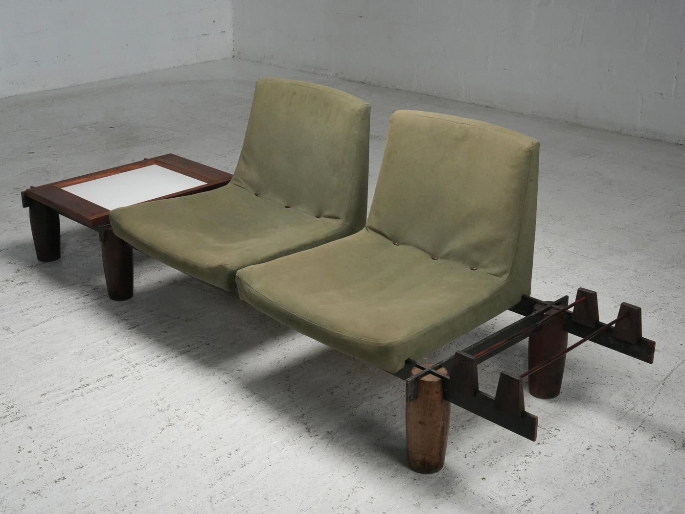 Modular Sofa by Jorge Zalszupin in Hardwood, Steel and Fabric, Brazil, 1960's