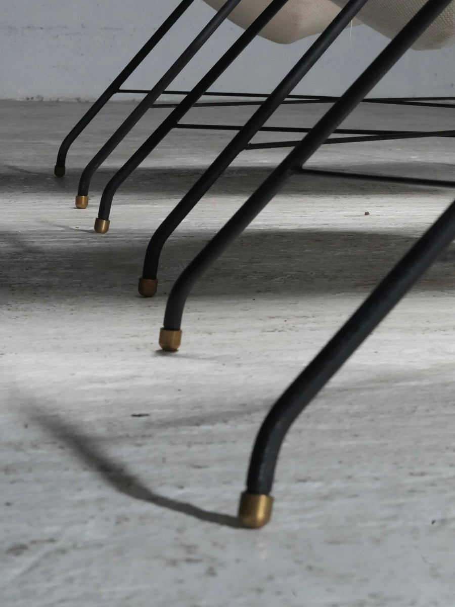 Set of 3 Lounge Chairs by Eisler and Hauner in Wood and Steel,  Brazil, 1960's