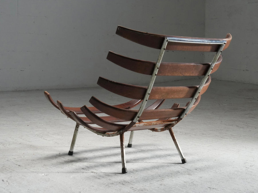 Rib Chair in Teak and Metal, Brazil, 1950's