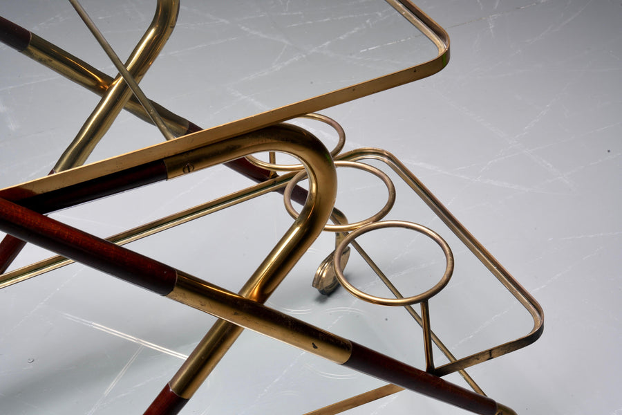 Grappa Trolley by Cesare Lacca in Glass, Brass and Metal. Italy, 1950’s — photo 8