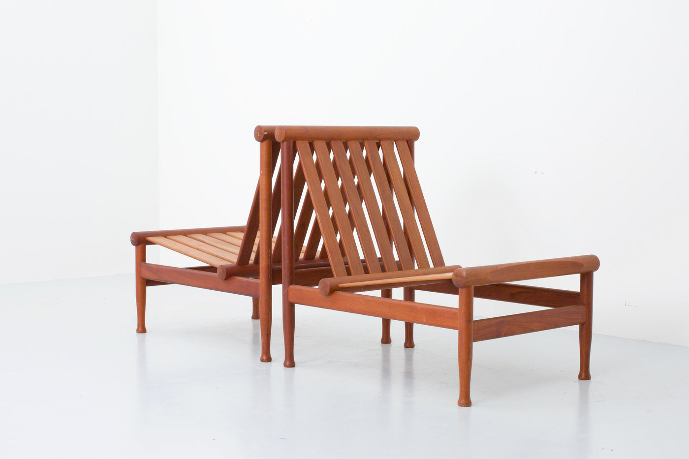 Set of Four '501' Lounge Chairs by Kai Lyngfeld Larsen in Teak, Denmark, 1950s