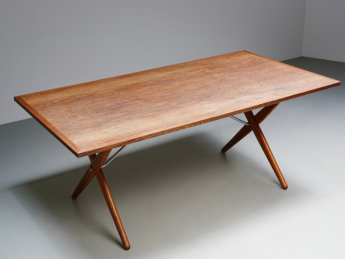 Hans Wegner by Andreas Tuck Dining Table 303 in Oak and Metal, Denmark, 1950's