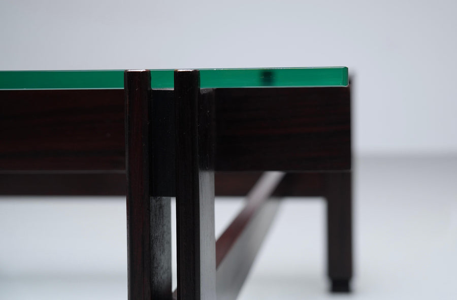 Ico Parisi Coffee Table in Glass and Wood for Cassina, Italy, 1962
