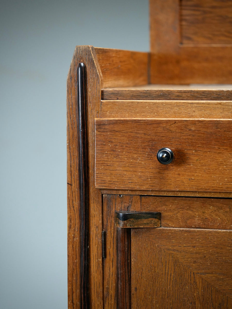 Art Deco Bar Cabinet in Solid Oak and Coromandel, Europe, 1930