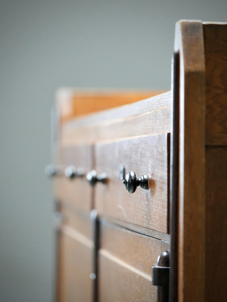 Art Deco Bar Cabinet in Solid Oak and Coromandel, Europe, 1930