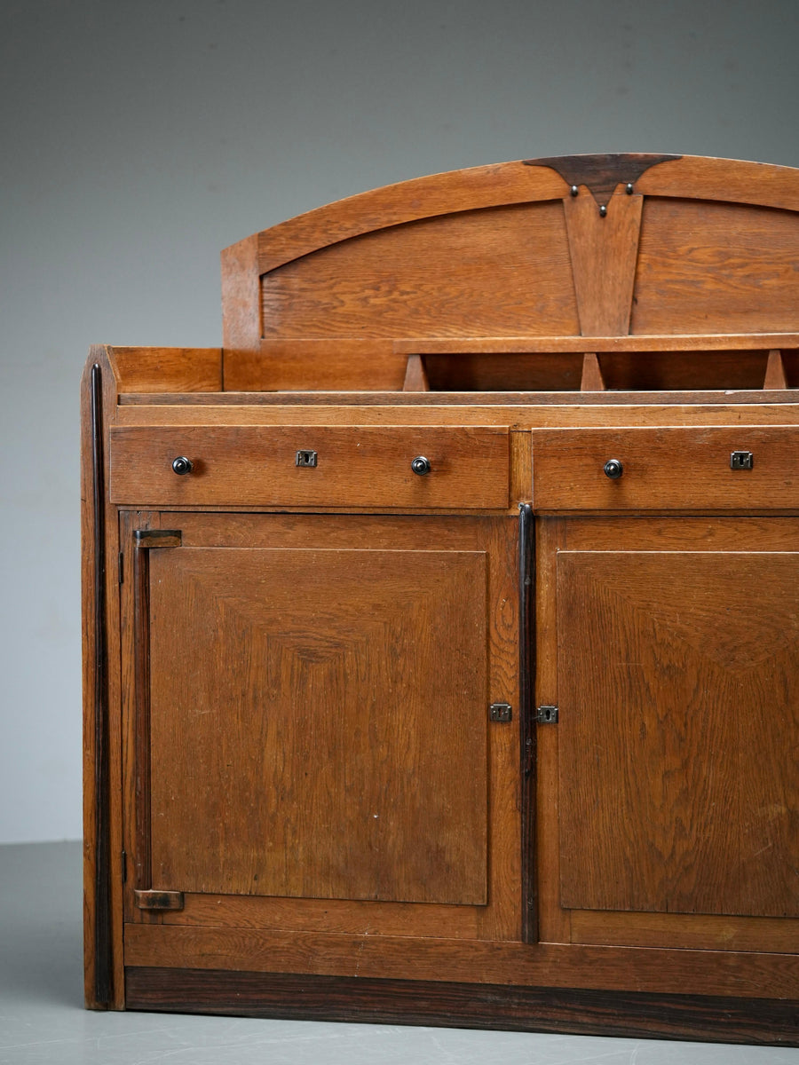 Art Deco Bar Cabinet in Solid Oak and Coromandel, Europe, 1930