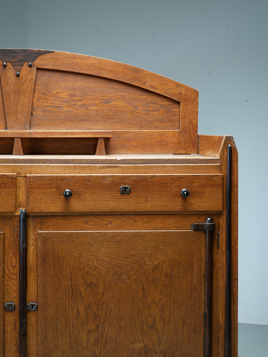 Art Deco Bar Cabinet in Solid Oak and Coromandel, Europe, 1930