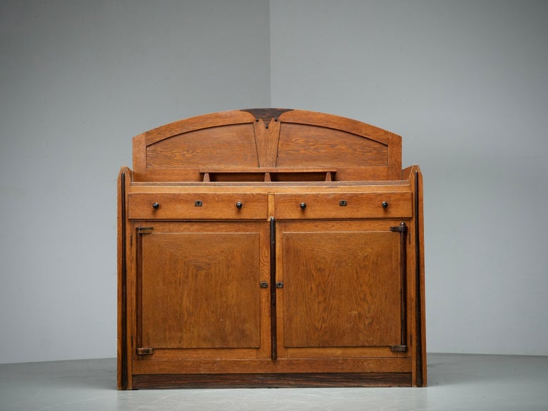 Art Deco Bar Cabinet in Solid Oak and Coromandel, Europe, 1930