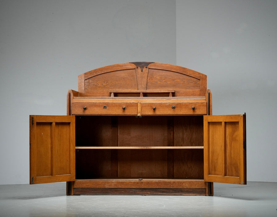 Art Deco Bar Cabinet in Solid Oak and Coromandel, Europe, 1930