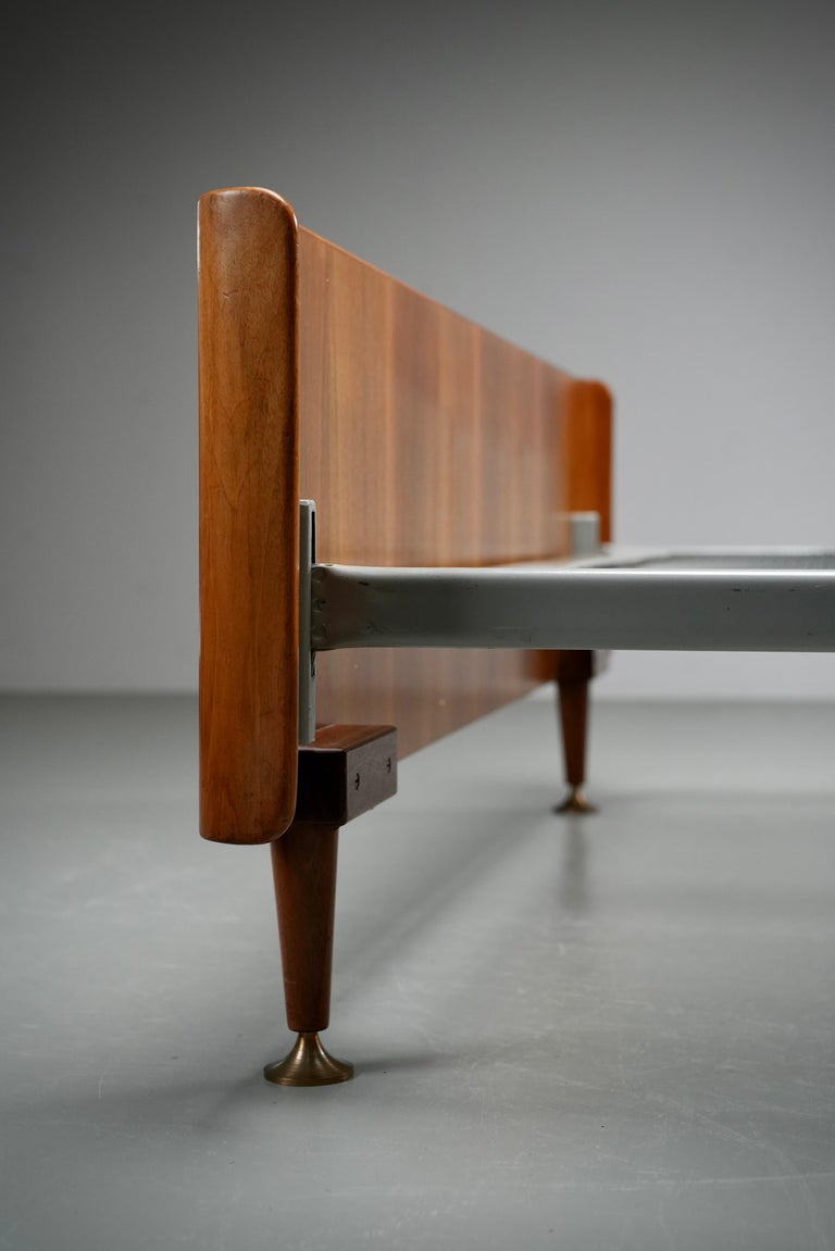 Northern European modern Double Bed with integrated floating Nightstands, 1950's