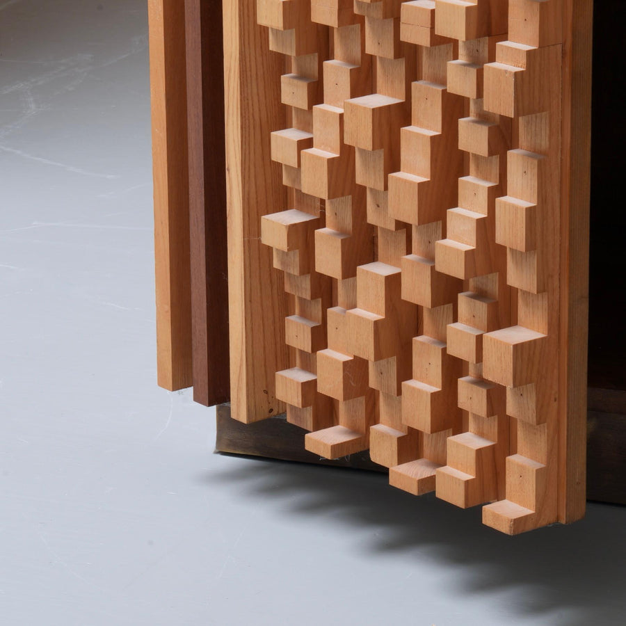 Set of 2 Cabinets in Beech and Ash by Stefano d'Amico, Italy, 1974