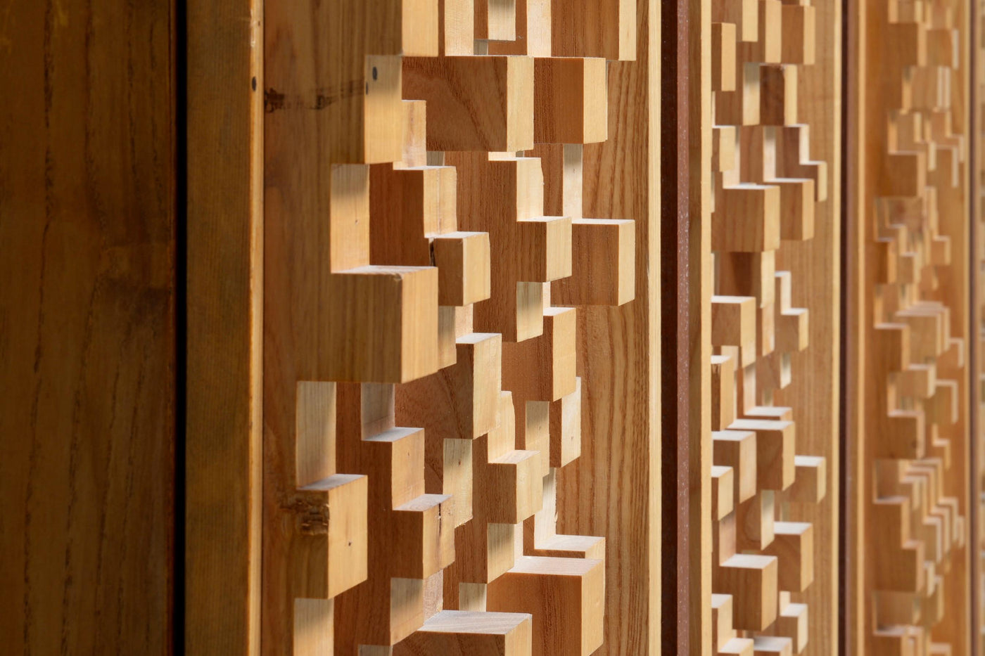 Set of 2 Cabinets in Beech and Ash by Stefano d'Amico, Italy, 1974