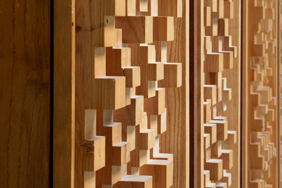 Set of 2 Cabinets in Beech and Ash by Stefano d'Amico, Italy, 1974