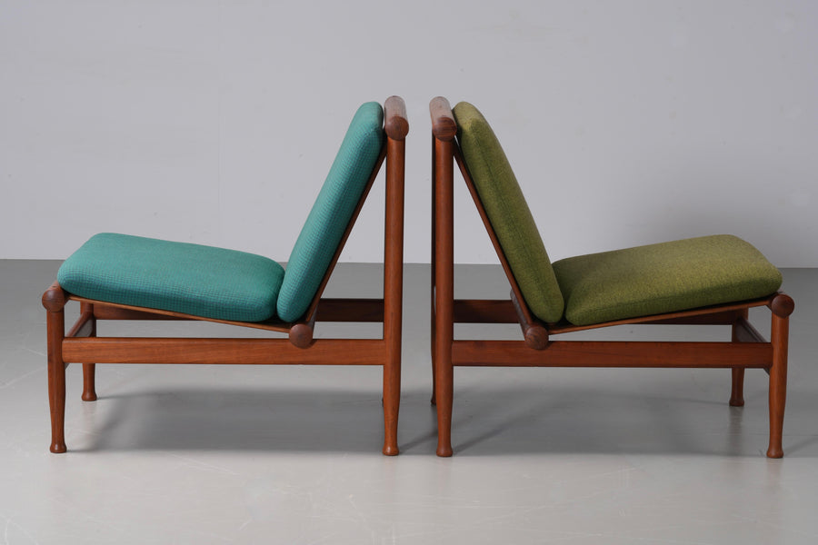 Set of 2 Lounge Chairs by Kai Lyngfeld Larsen in Teak, Denmark, 1960's