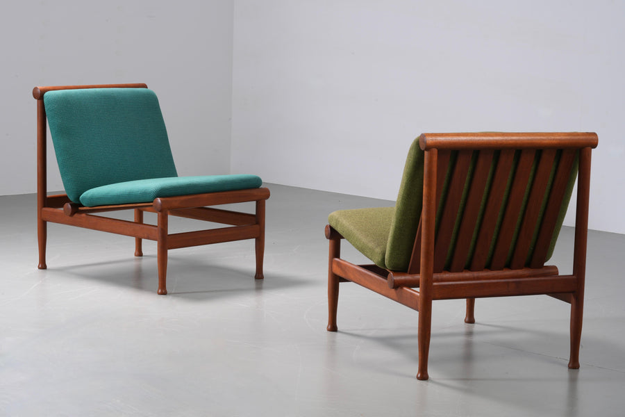 Set of 2 Lounge Chairs by Kai Lyngfeld Larsen in Teak, Denmark, 1960's