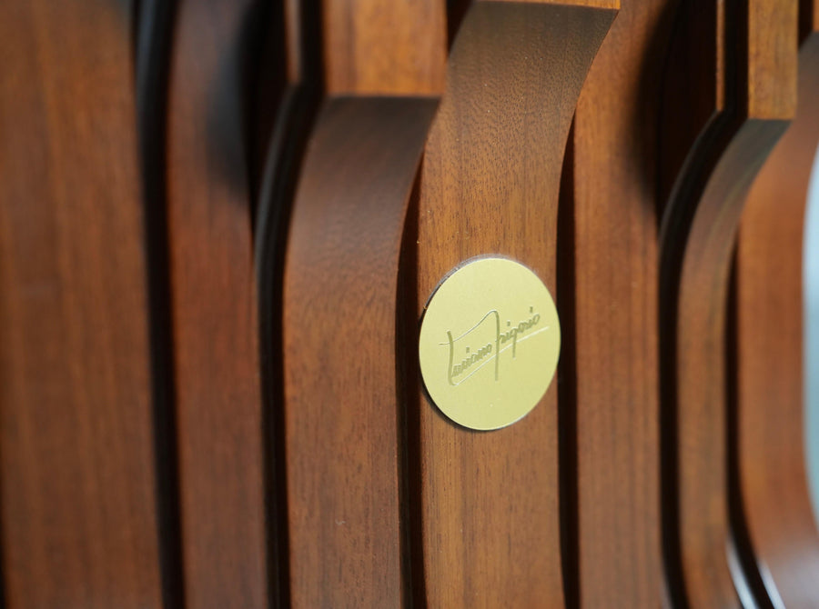Luciano Frigerio 'Norman' 3 Seat Sofa in Walnut and Suede, Italy, 1968