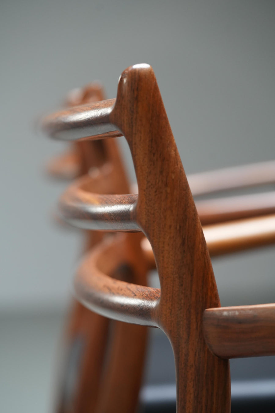 Niels Otto Mølller set of two Chair 62 in Rosewood and Leather, Denmark, 1960's