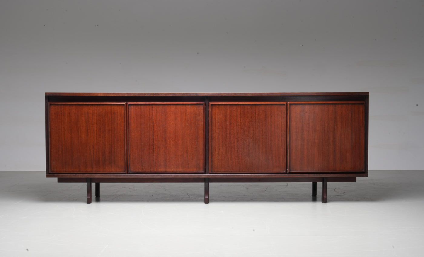 Large 4-door Credenza in Oak and Teak, Italy, 1960's