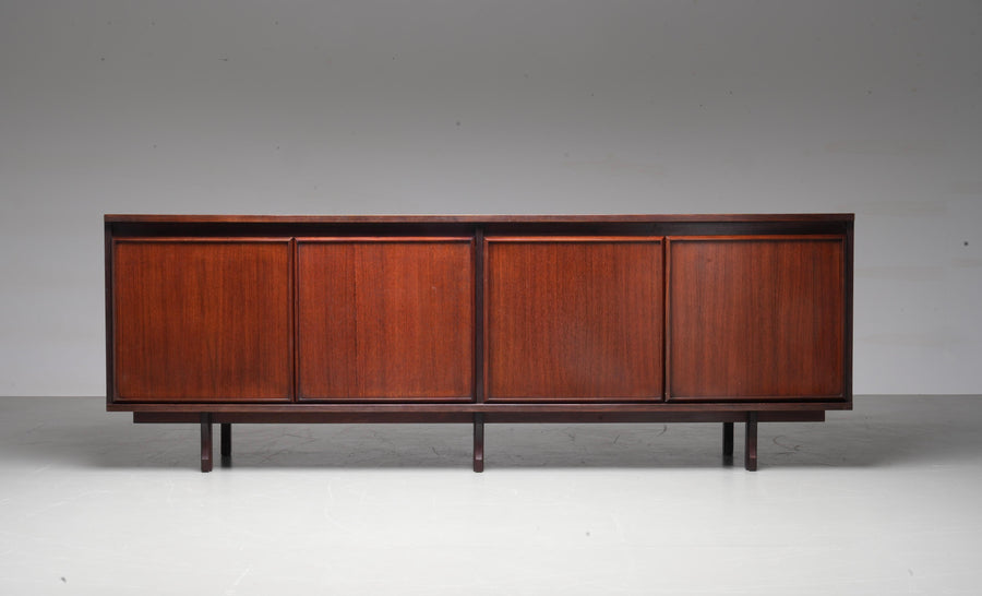 Large 4-door Credenza in Oak and Teak, Italy, 1960's