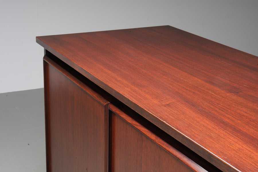 Large 4-door Credenza in Oak and Teak, Italy, 1960's