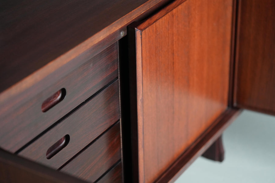 Large 4-door Credenza in Oak and Teak, Italy, 1960's