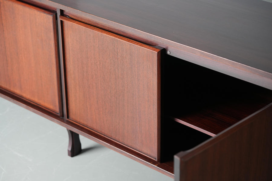 Large 4-door Credenza in Oak and Teak, Italy, 1960's