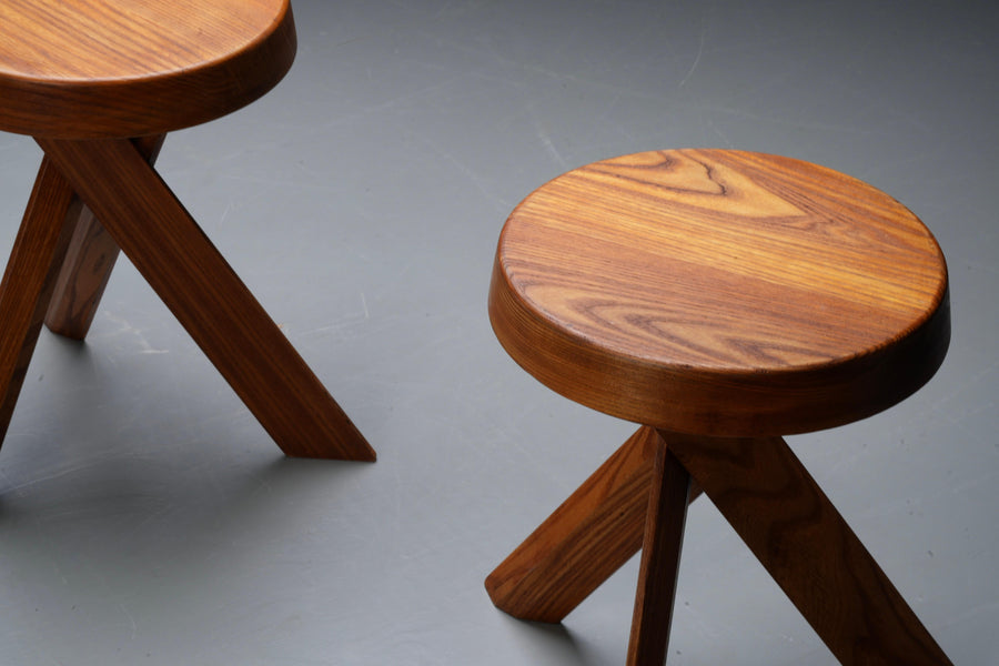 Stool S13A old version by Pierre Chapo in Elm, France, 1970's