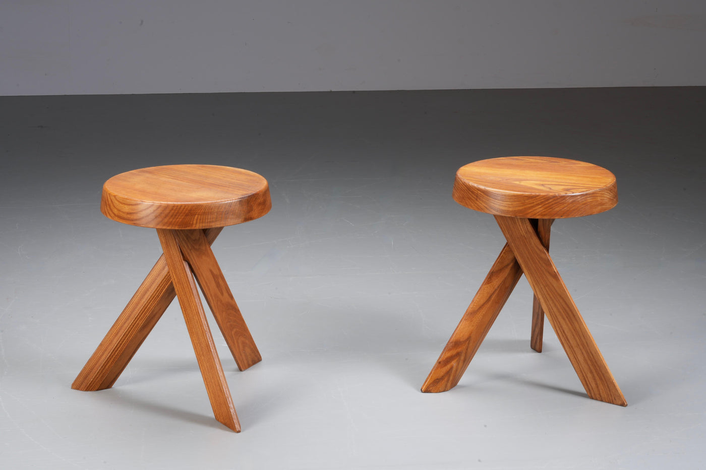 Set of 2 S13A Stools old version by Pierre Chapo in Elm, France, 1970's