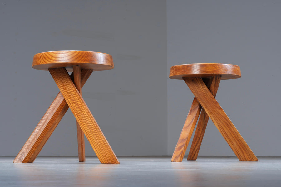 Stool S13A old version by Pierre Chapo in Elm, France, 1970's