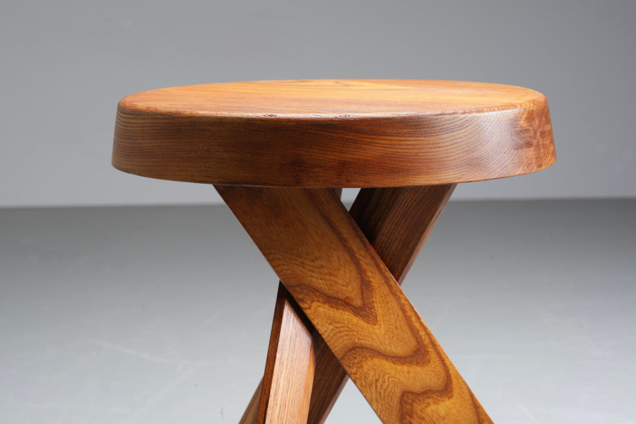 Set of 2 S13A Stools old version by Pierre Chapo in Elm, France, 1970's