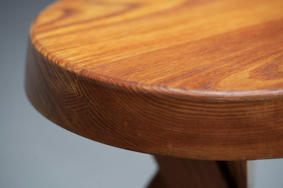 Stool S13A old version by Pierre Chapo in Elm, France, 1970's