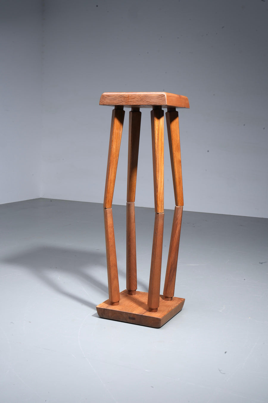 Set of 2 Pierre Chapo Stools S01 patinated old version in Elm, France, 1970's
