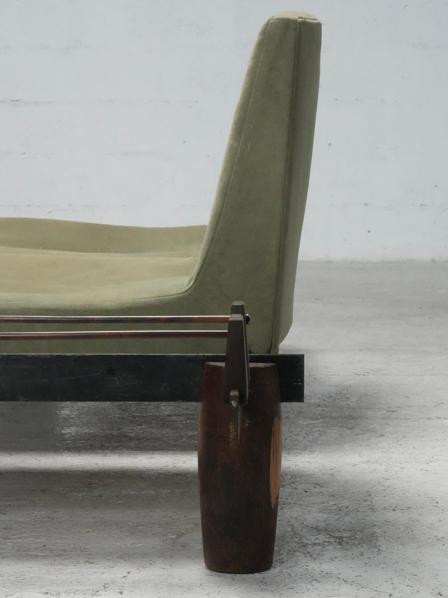 Modular Sofa by Jorge Zalszupin in Hardwood, Steel and Fabric, Brazil, 1960's