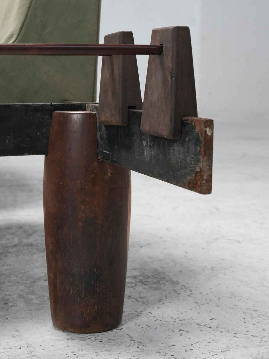 Modular Sofa by Jorge Zalszupin in Hardwood, Steel and Fabric, Brazil, 1960's