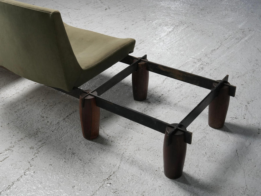 Modular Sofa by Jorge Zalszupin in Hardwood, Steel and Fabric, Brazil, 1960's