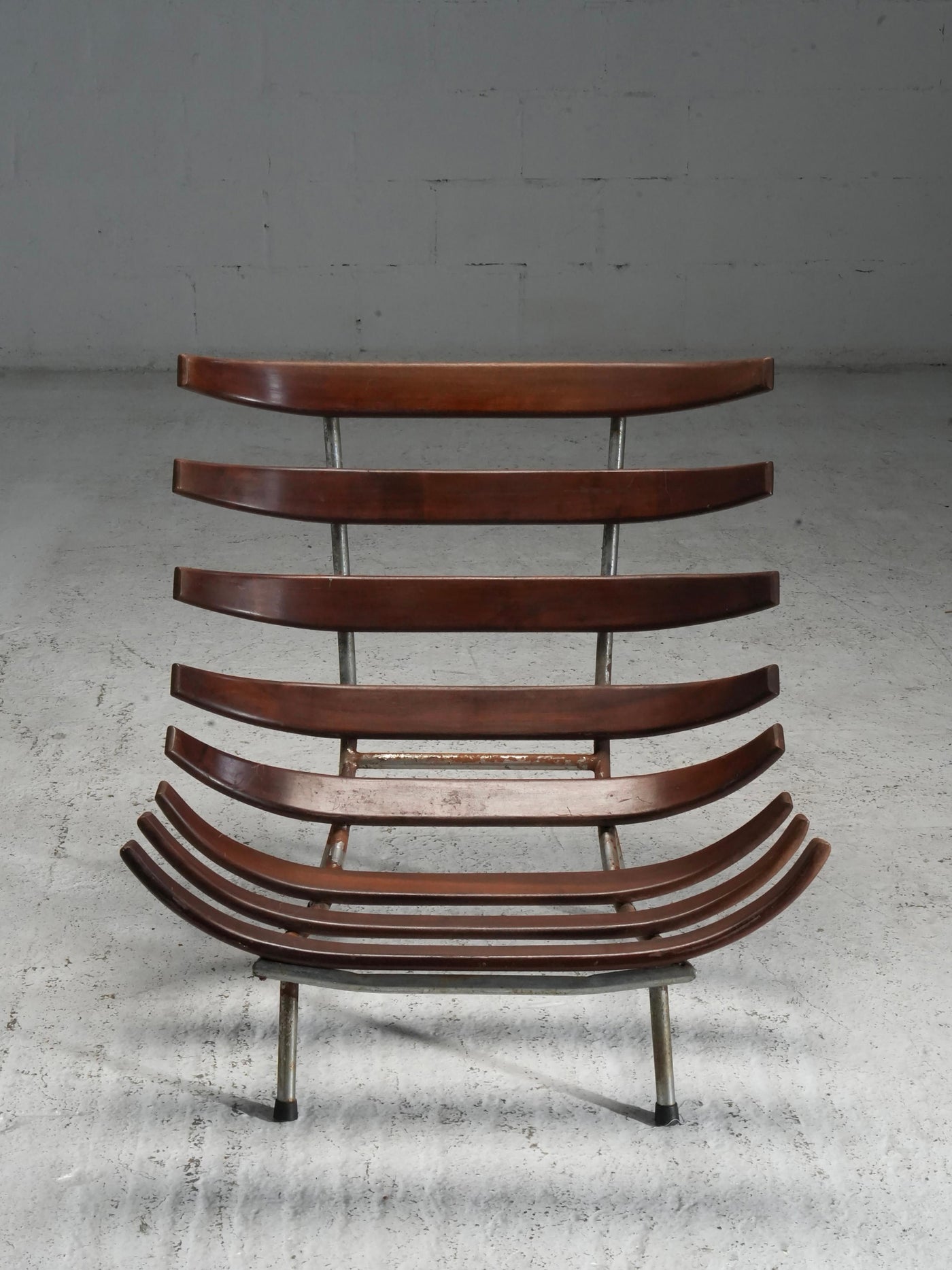 Rib Chair in Teak and Metal, Brazil, 1950's