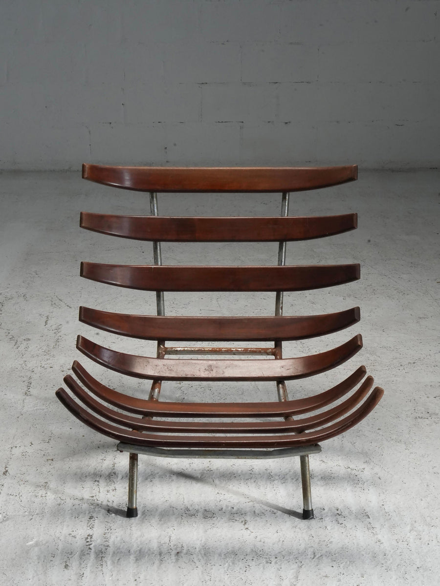 Rib Chair in Teak and Metal, Brazil, 1950's