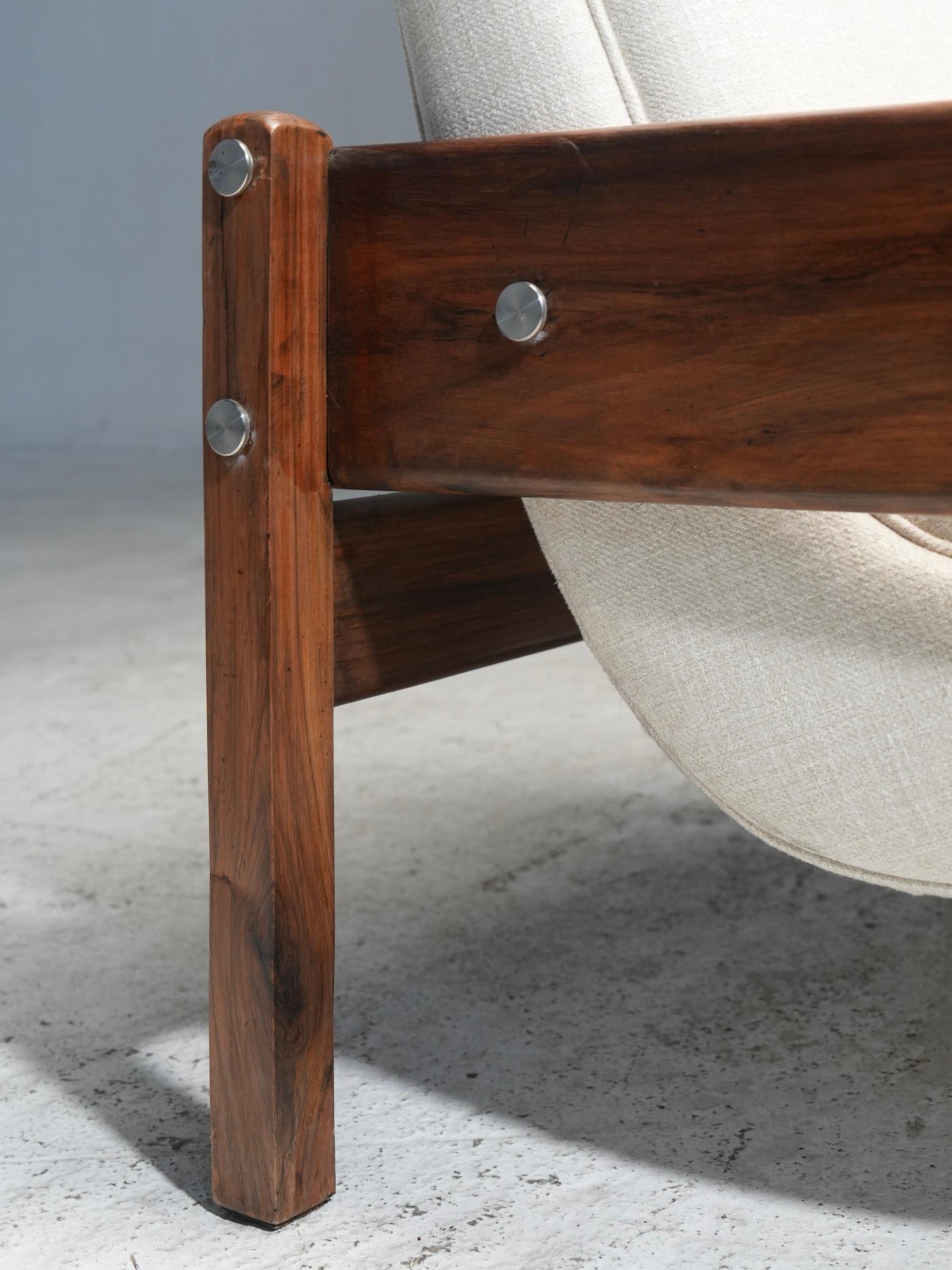 'Vronka' Armchair by Sergio Rodrigues in Wood and Fabric, Brazil, 1962