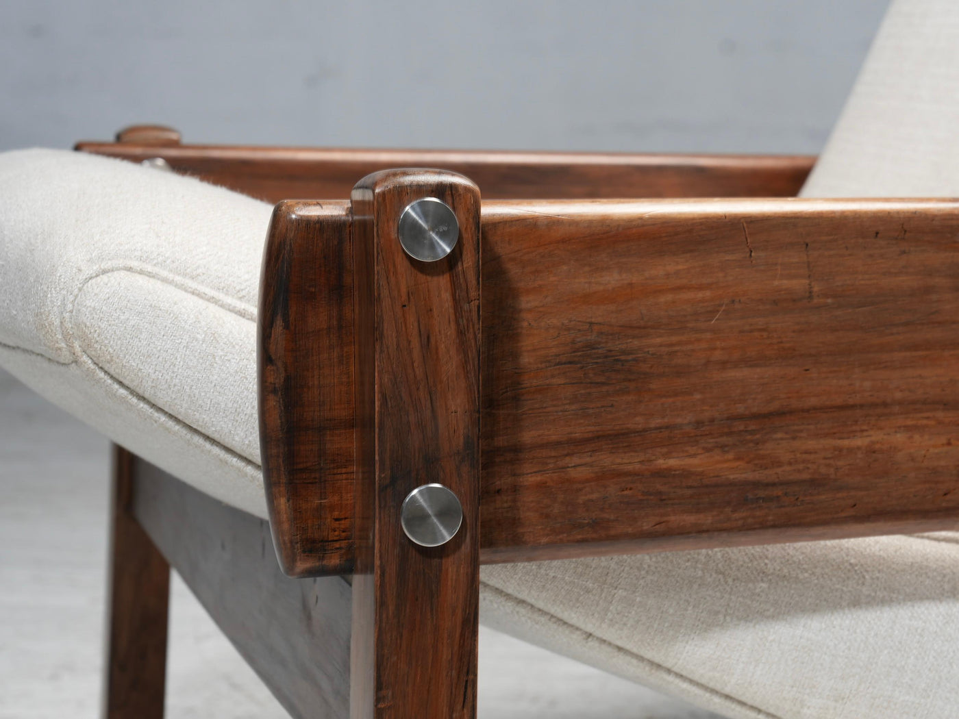 'Vronka' Armchair by Sergio Rodrigues in Wood and Fabric, Brazil, 1962