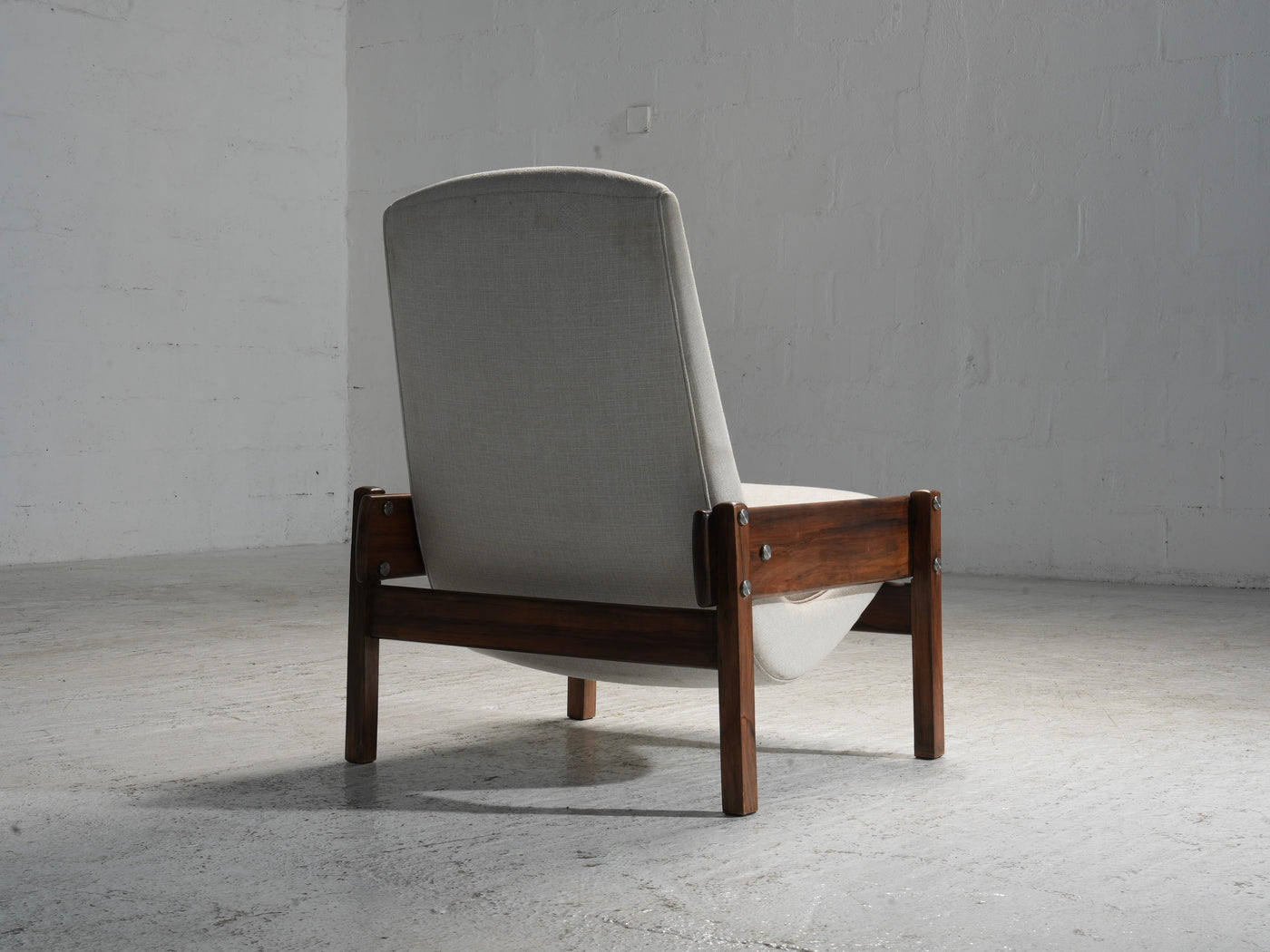 'Vronka' Armchair by Sergio Rodrigues in Wood and Fabric, Brazil, 1962